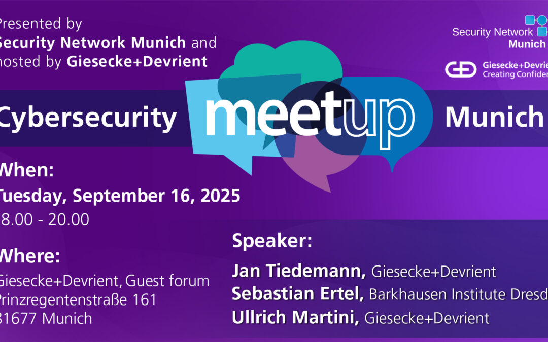 Cybersecurity Meetup Munich on September 16